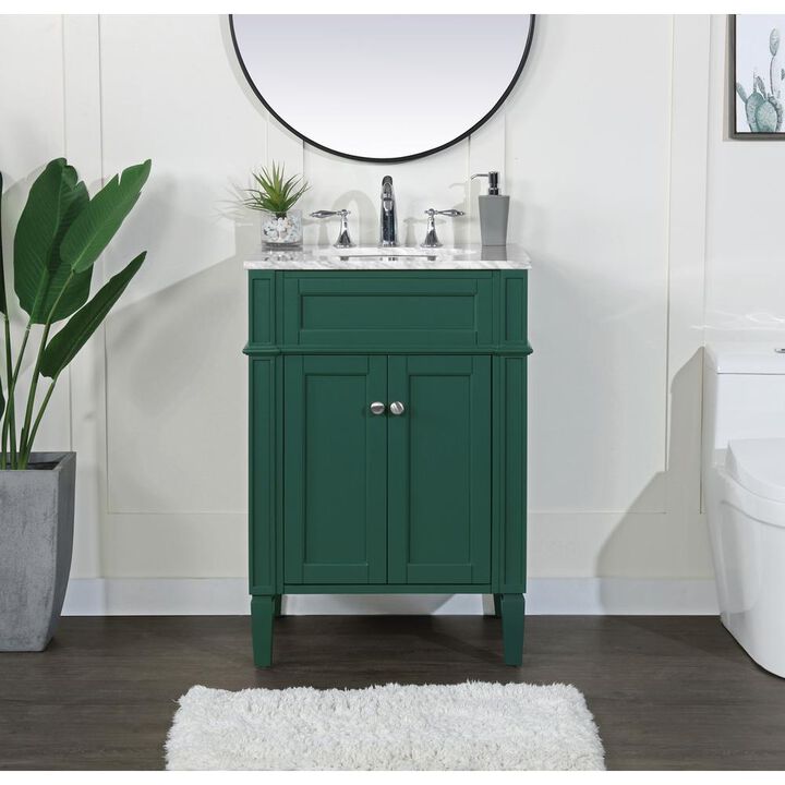 Elegant Kitchen and Bath 24 inch Single bathroom vanity in green