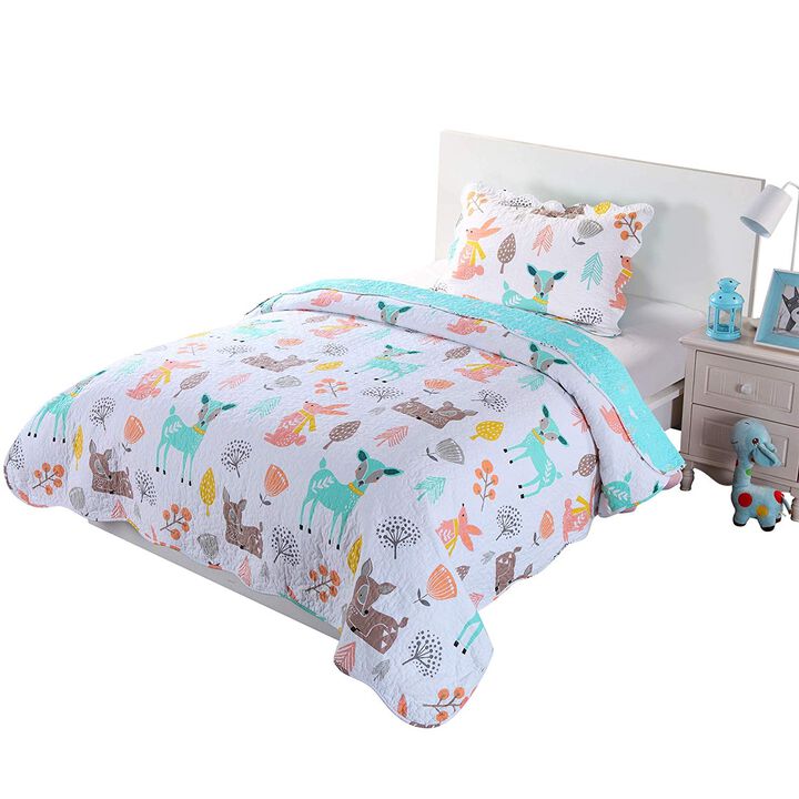 MarCielo Kids Cotton Quilt Bedspread Set.