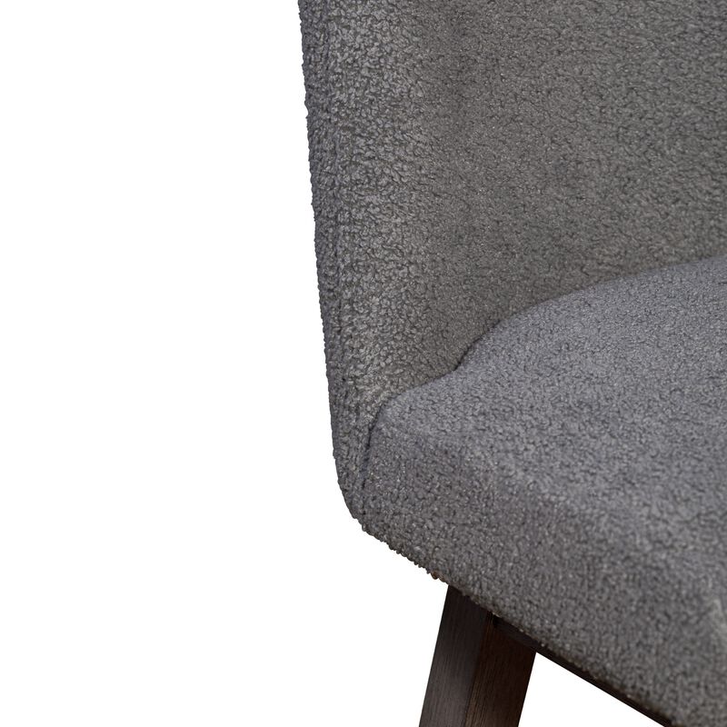 Swivel Bar Stool in Gray Oak Wood Finish with Gray Boucle Fabric image number 4