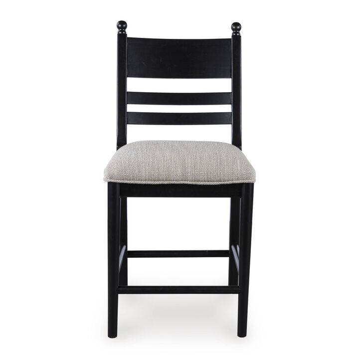 Chadworth Black Upholstered Barstool