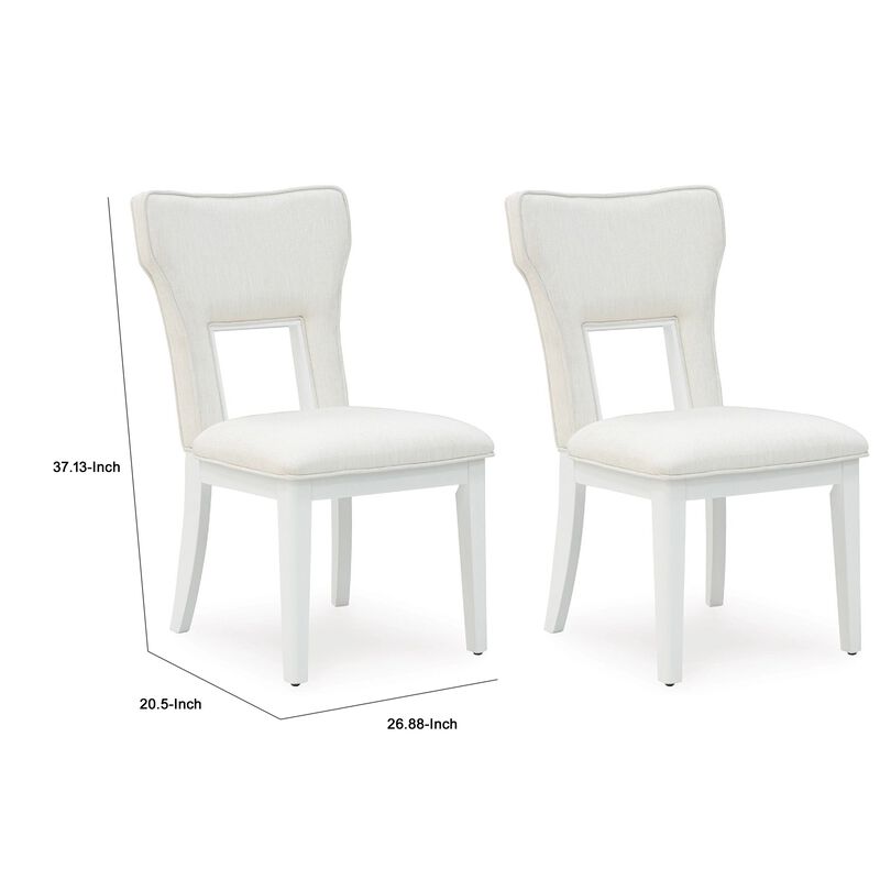 Canaal Dining Side Chair Set of 2, White Padded Seat and Cutout Back image number 5