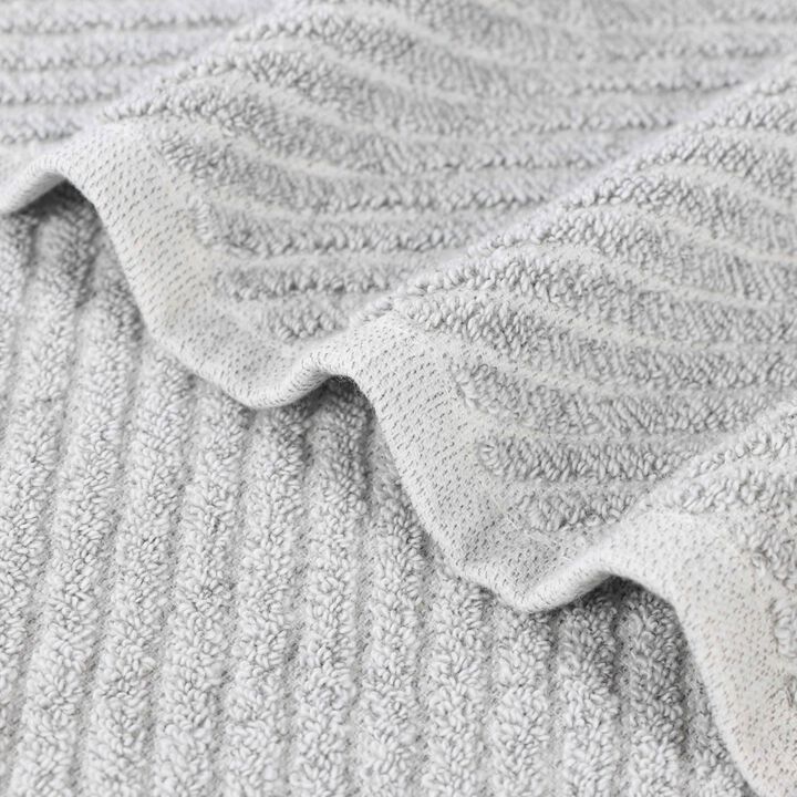 Cotton Blend Ribbed Hand Towels Set of 6, Soft Quick Dry Absorbent Towels for Daily Use