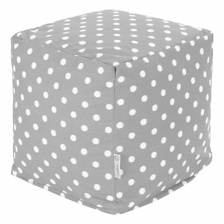 Majestic Home Goods Cube Pouf Ikat Dot Gray