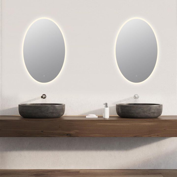 Altair Matera 24' Oval Frameless Modern LED Bathroom Vanity Mirror