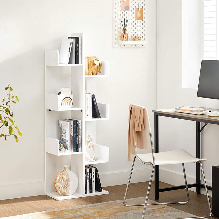 BreeBe White 8 Shelves Tree-Shaped Bookshelf