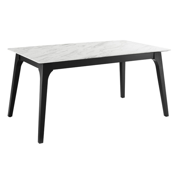 Modway - Juxtapose 63" Rectangular Performance Artificial Marble Dining Table Black White