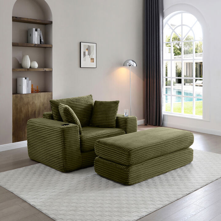 Merax Boneless Chaise Lounge Chair Indoor-Oversized Cloud-Like Cozy Comfy Modular