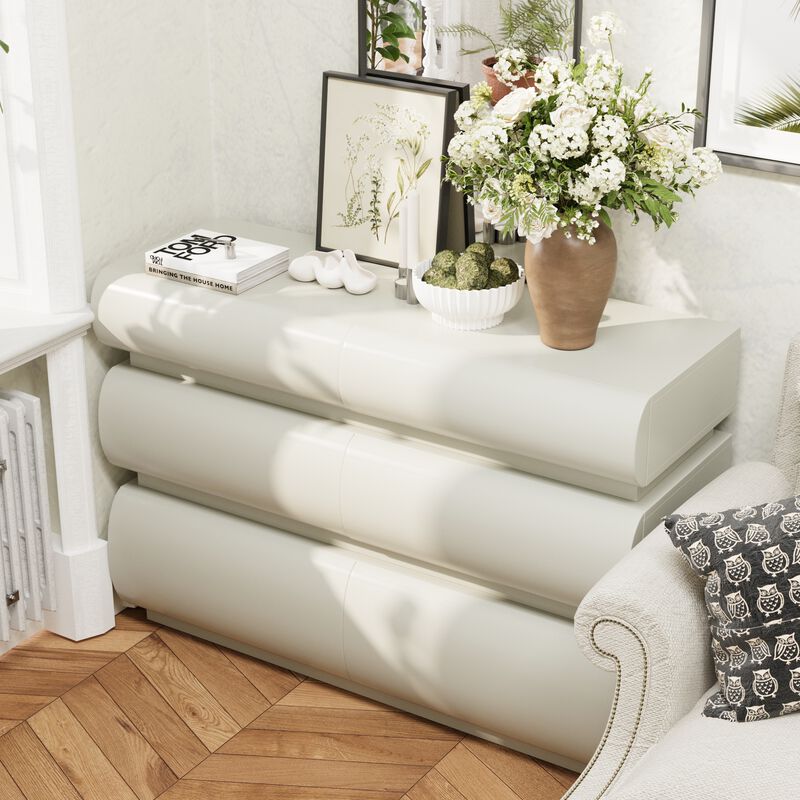 6 Drawer Dresser for Bedroom, White Dresser No Handle, Modern 6 Chest of Drawers with Wide Storage image number 3