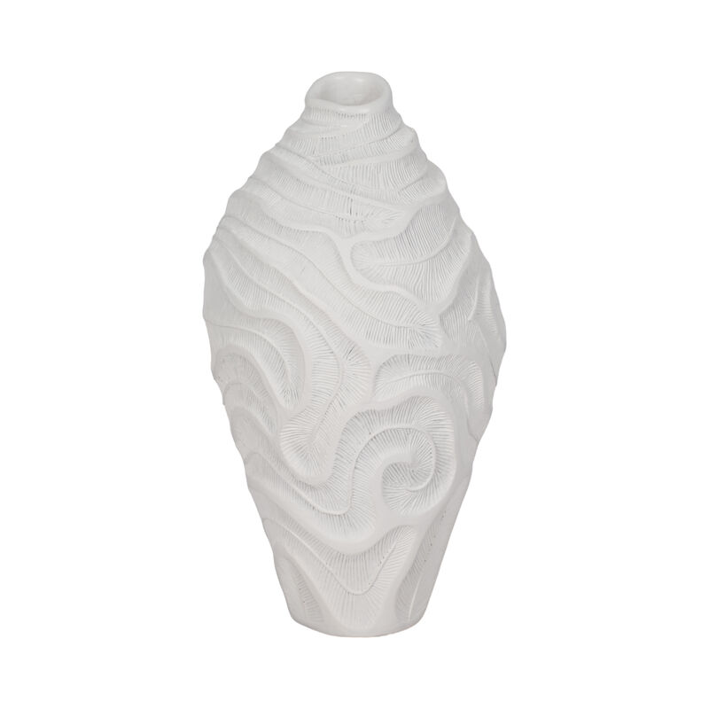 14" Coastal Coral Vase, White image number 0