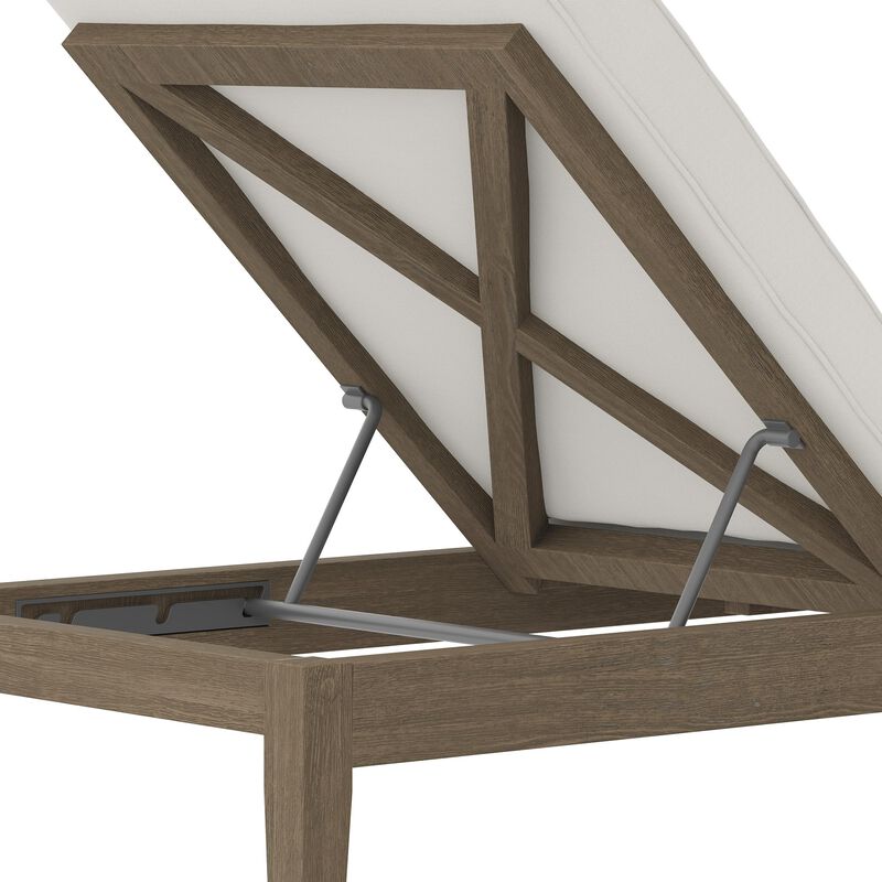 Modway Northlake Outdoor Patio Teak Chaise Lounge image number 8