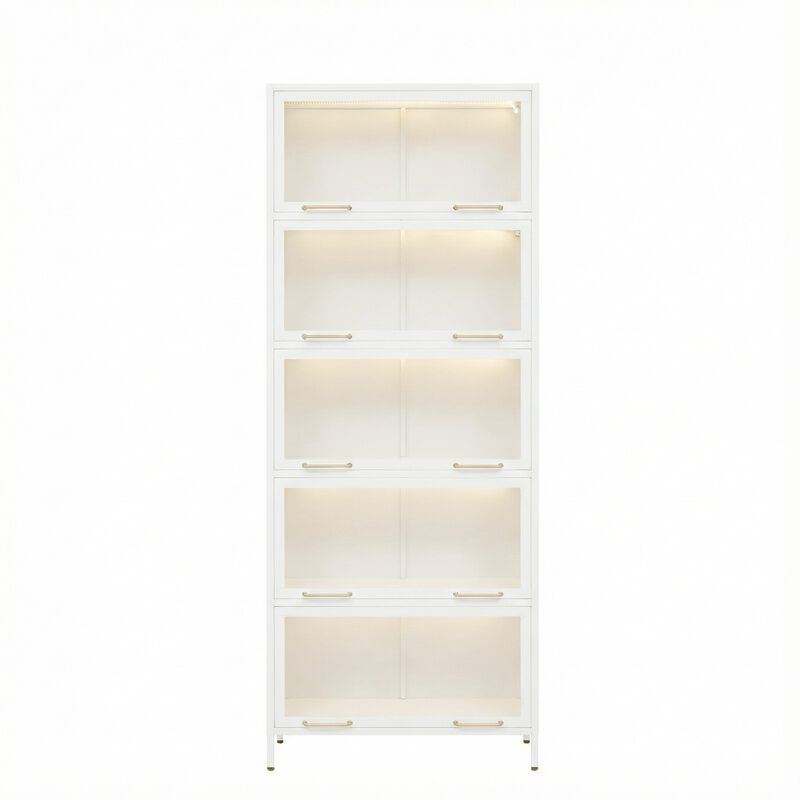 Wimnux Modern LED Lighted Metal Display Cabinet image number 0