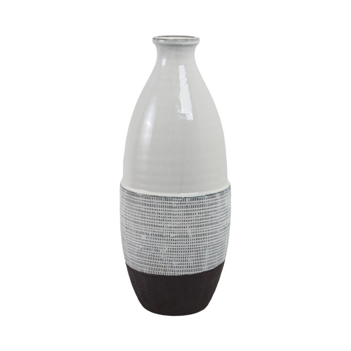 22x9" Textured Bottom Vase, Grey