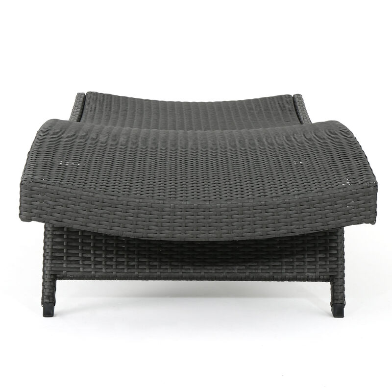 Christopher Knight Home Yamka Outdoor Wicker Armless Adjustable Chaise Lounge image number 6