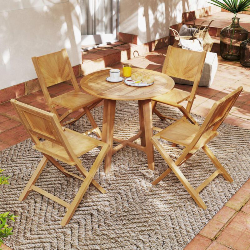 Hivvago 2 Pieces Folding Patio Chairs with Inclined Backrest