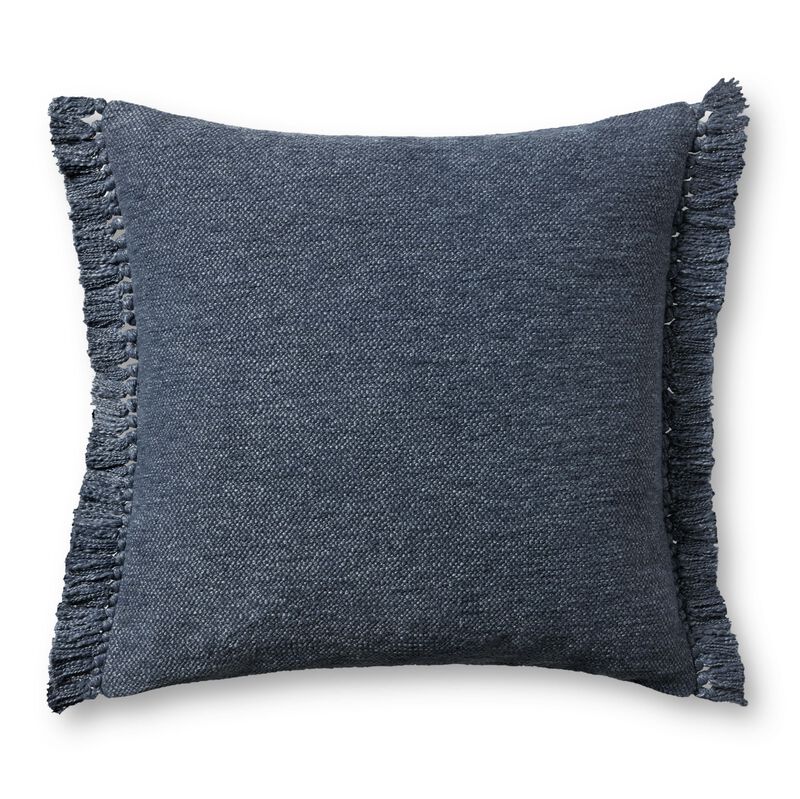 Jett PMH0063 Navy 22''x22'' Polyester Pillow by Magnolia Home by Joanna Gaines x Loloi