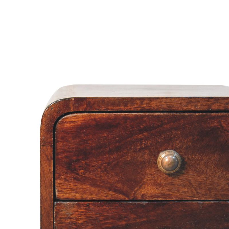 Artisan Furniture Solid Wood Mini California Walnut Curved Bedside