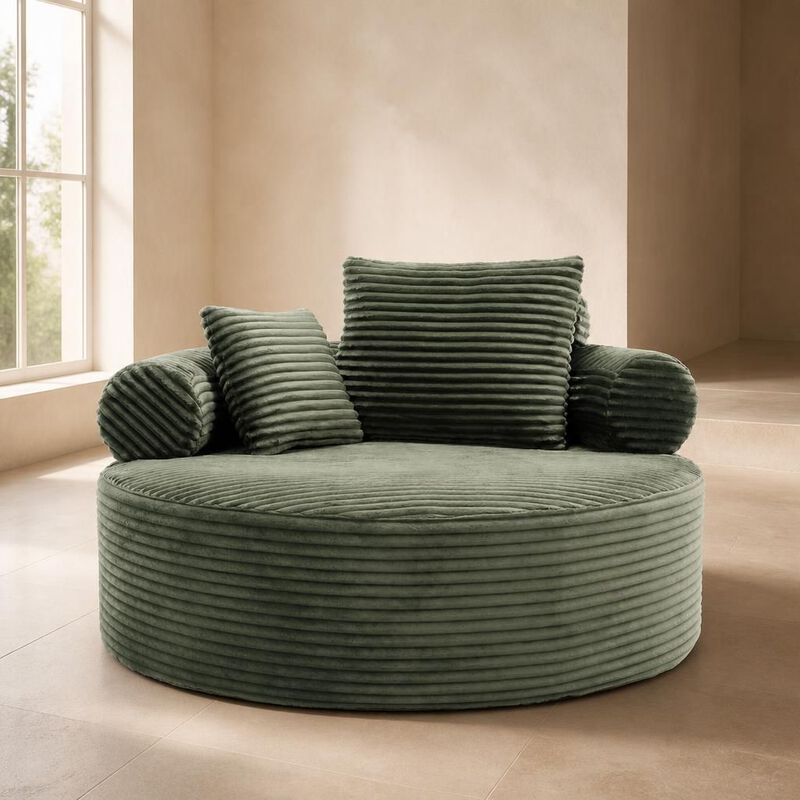 GOODSILO Round Multi-functional Memory Foam Convertible Sofa Bed Sectional Cloud Couch for Small Living Spaces, Apartments and Offices image number 2