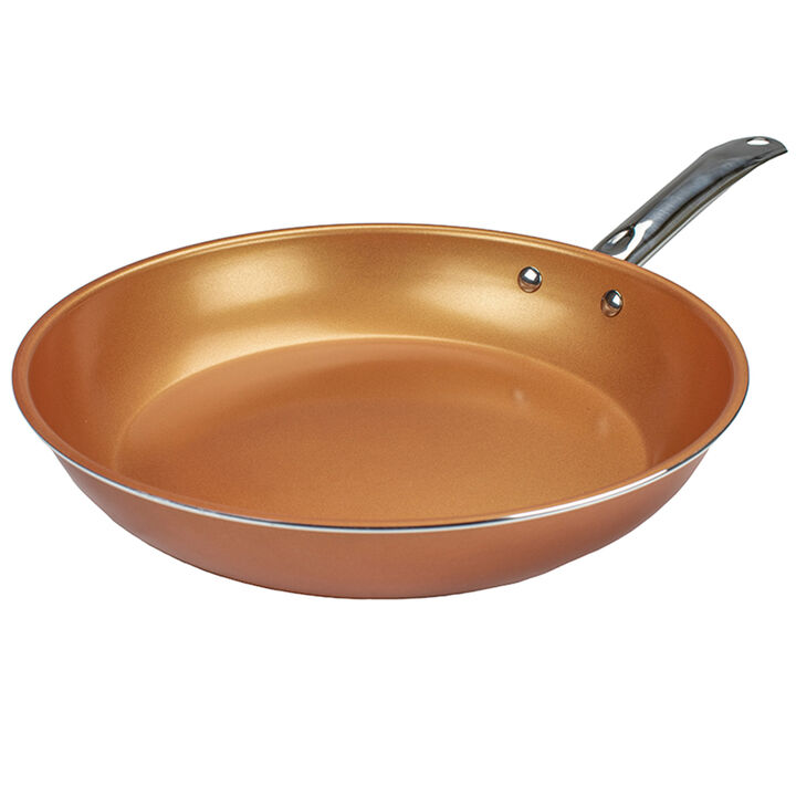 Brentwood Induction Copper 11.5 Inch Frying Pan Set with Non-Stick, Ceramic Coating