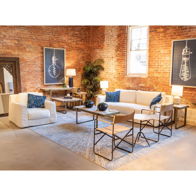 World Interiors Oliver Sofa in White Linen Slipcover image number 6