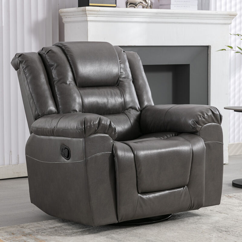 360&deg;Swivel and Rocking Home Theater Recliner Manual Recliner Chair with Wide Armrest for Living Room,Bedroom