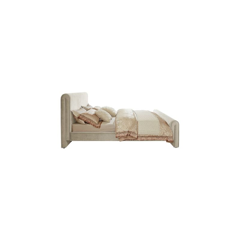 Meridian Furniture Sloan Cream Velvet Full Bed