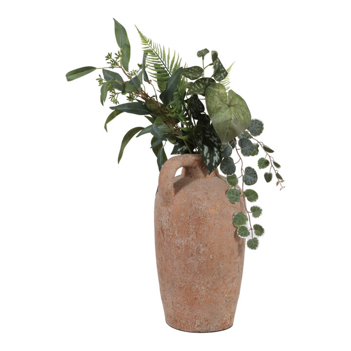 16x9 Terracotta Jug Vase, Gold
