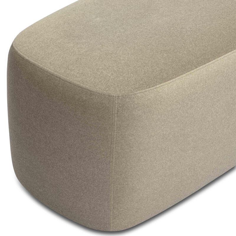 Graceland Taupe Faux Mohair Bench image number 5