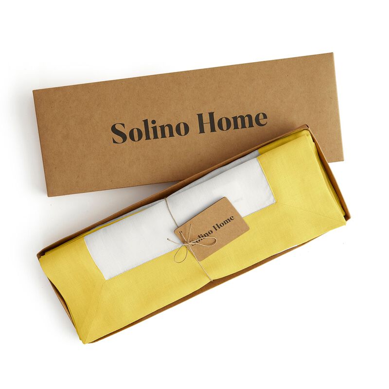 Solino Home 100% Pure Linen Placemats 14 x 19 Inch Set of 4 - Contempo