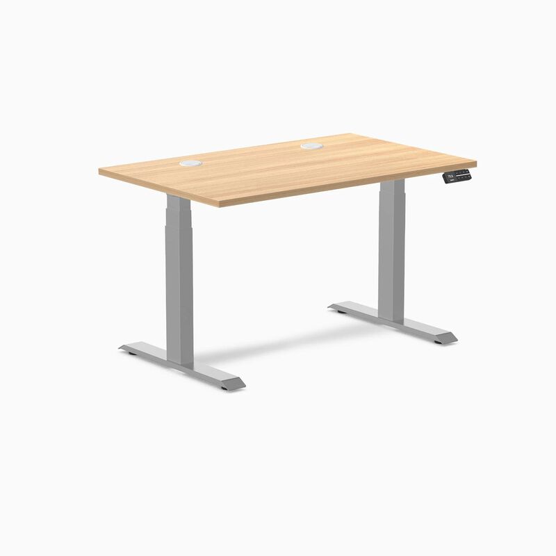 Desky Dual Scalloped Laminate Sit Stand Desk image number 0