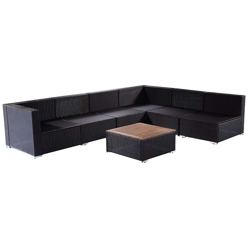 7-Piece Rattan Cushioned Sofa and Table Set, Stylish Outdoor or Indoor Furniture