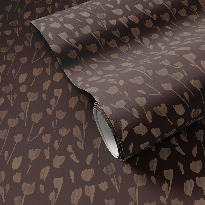 Wild Flowers I Wallpaper by Roseanne Kenny - Wild Flowers I Black & Tan II