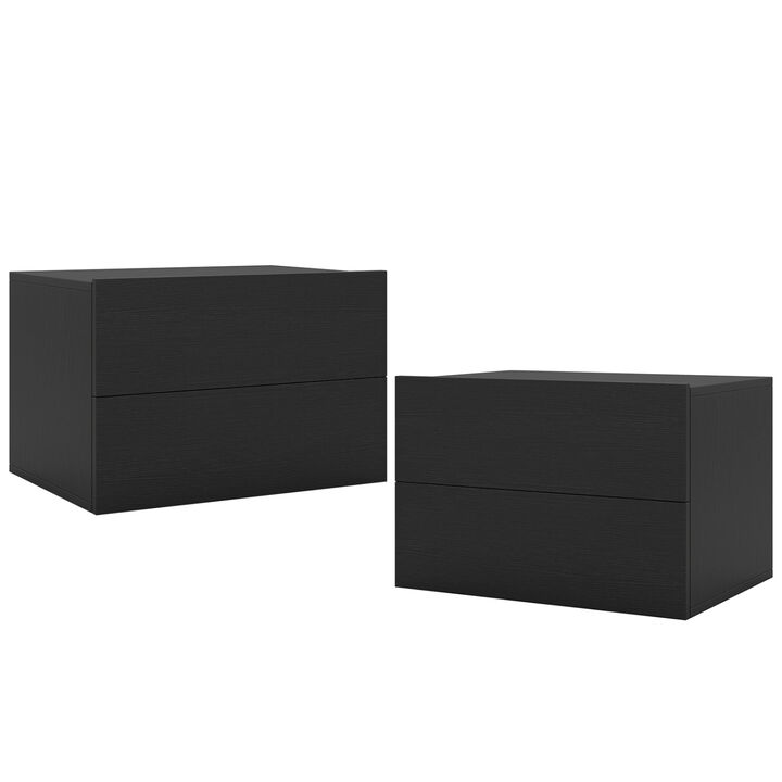 2 Packs Storage Drawers Wall Mounted Floating Nightstand for Bedroom