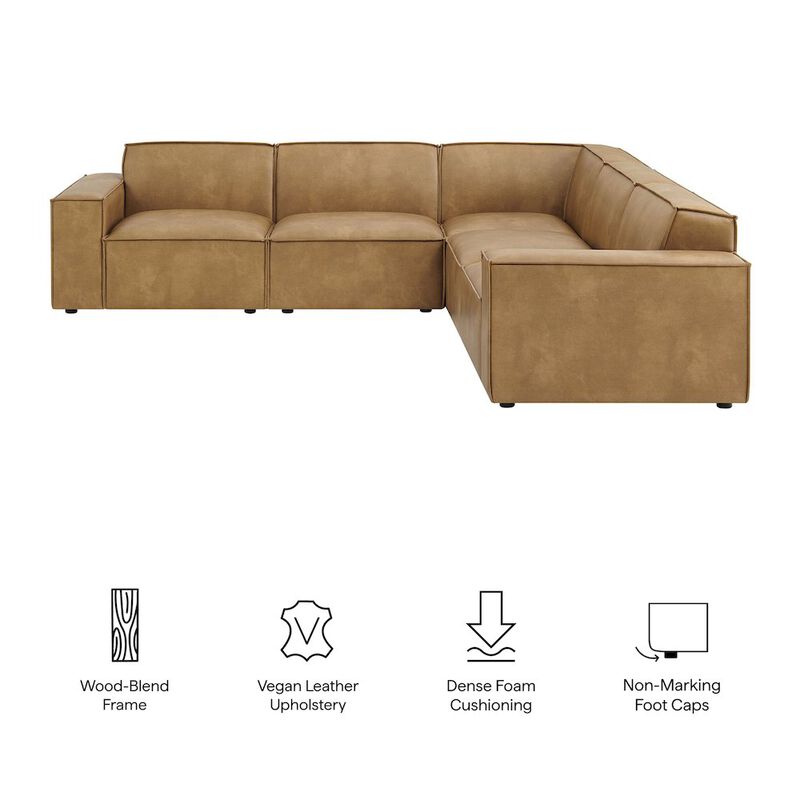 Restore 5-Piece Vegan Leather Modular L-Shaped Sofa image number 1