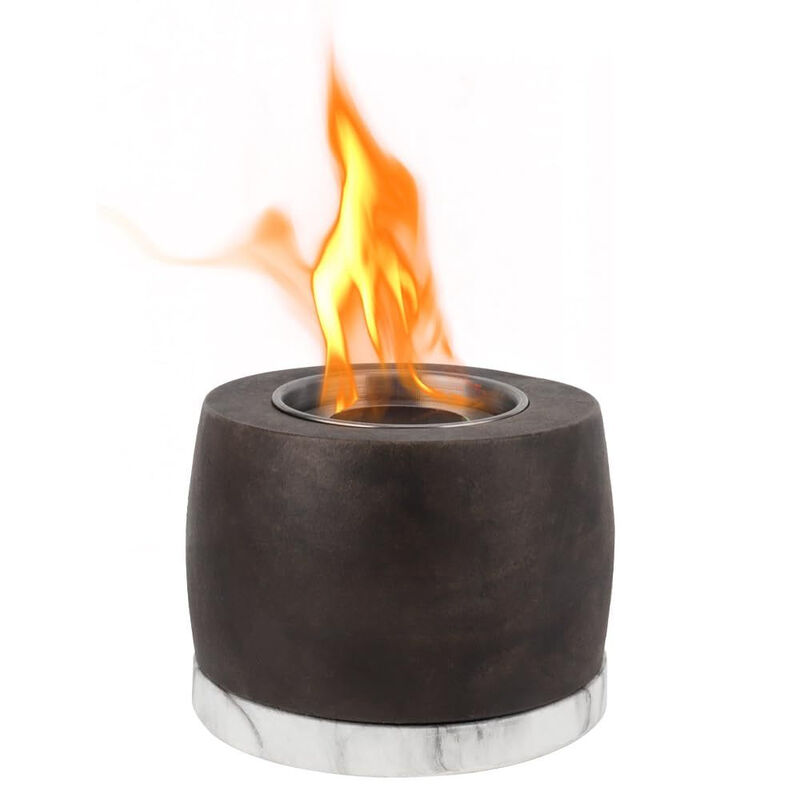 HomeRoots 5" Black And White Bioethanol Portable Tabletop Firepit image number 0