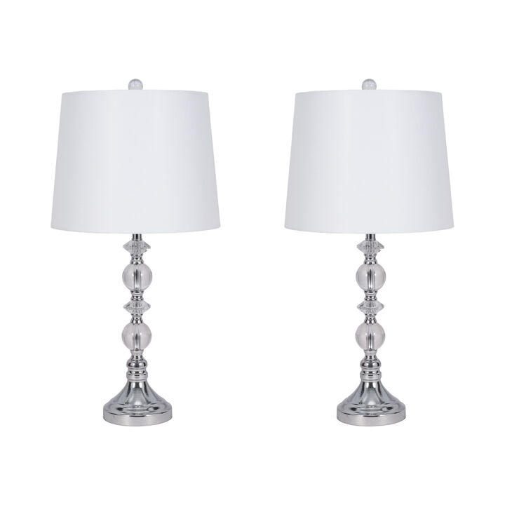 S/2 Crystal 26" Table Lamp