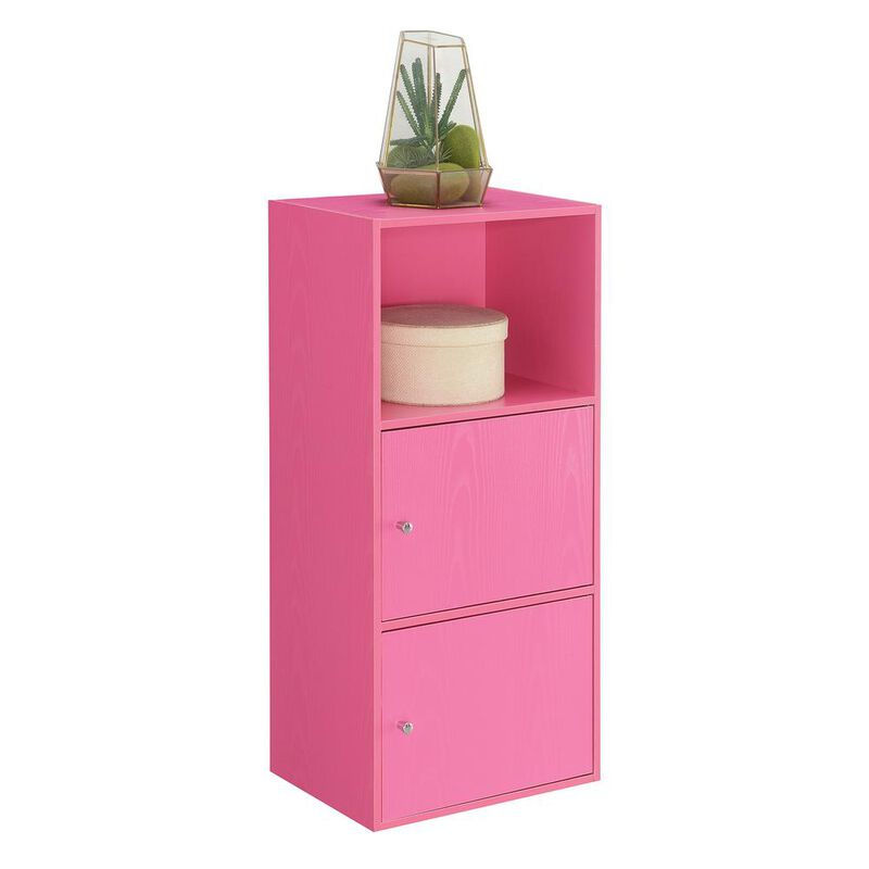 Convenience Concepts Xtra Storage 2 Door Cabinet with Shelf, Pink