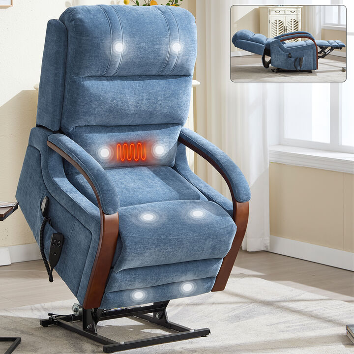 Mondawe Massage Rocker Recliner Rocking Chairs for Adults Oversized with 2 Cup Holders and USB Charge Port, Features Manual Massage and Heat