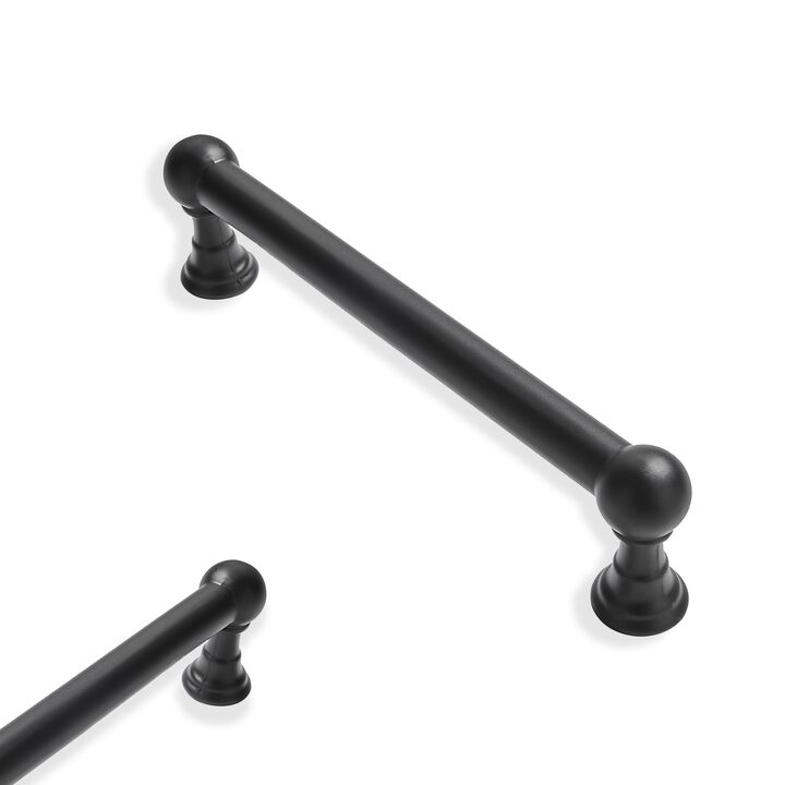 ZAUYX 2 Pack 3-3/4 Inch Hole Center Matte Black Cabinet pulls Solid Heavy Duty Drawer Handles Dresser Handles Cabinet Handles Ba