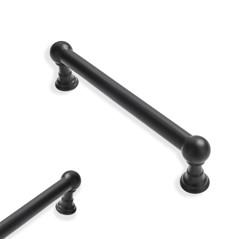 ZAUYX 2 Pack 3-3/4 Inch Hole Center Matte Black Cabinet pulls Solid Heavy Duty Drawer Handles Dresser Handles Cabinet Handles Ba