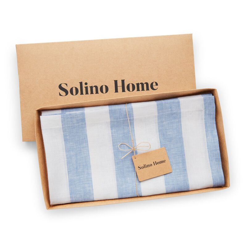 Christmas Linen Table Throw - Cabana Stripe, Solino Home