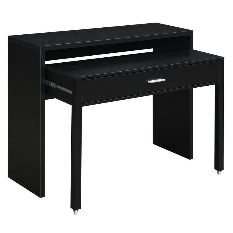 Convenience Concepts Newport JB Console/Sliding Desk with Drawer and Riser