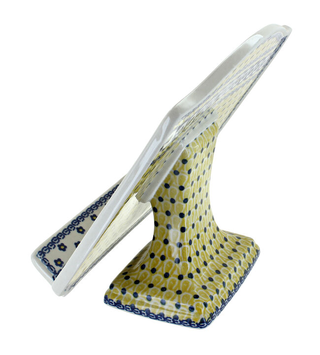 Blue Rose Polish Pottery Mardi Gras Cookbook Holder