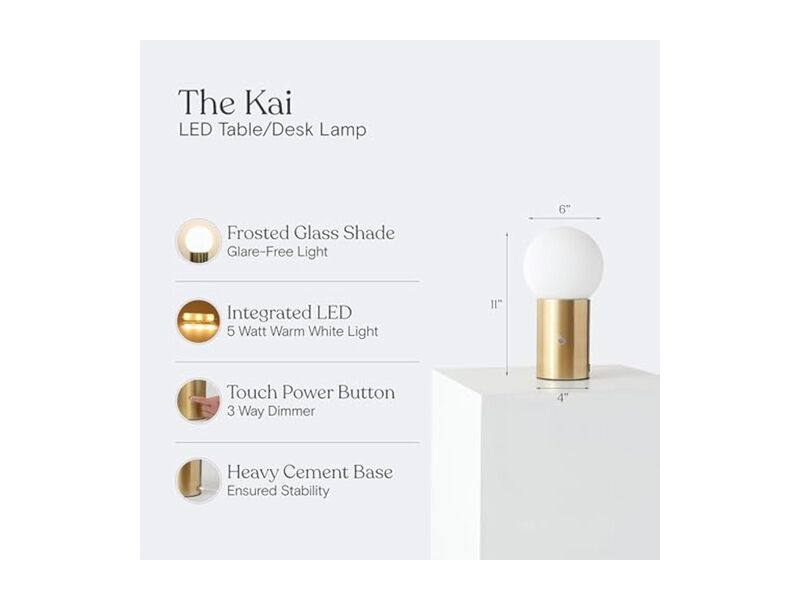 LED USB Port Modern Brass Desk Lamp For Living Room Bedroom Office image number 3