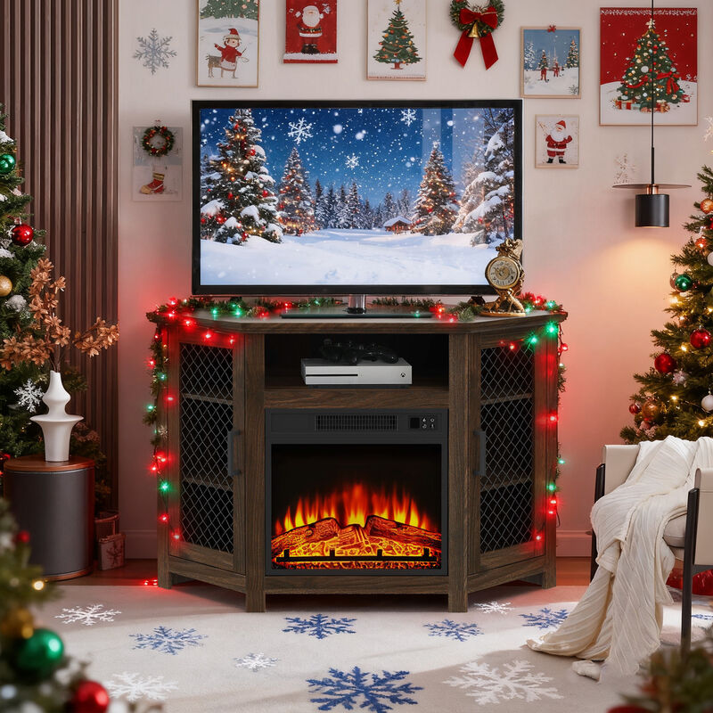 45" Media Console TV Stand For TVs Up To 50" With Fireplace Included image number 1