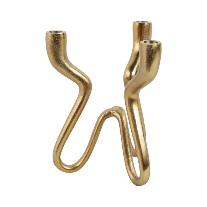 10x9" Loopy 3-taper Holder, Gold image number 2