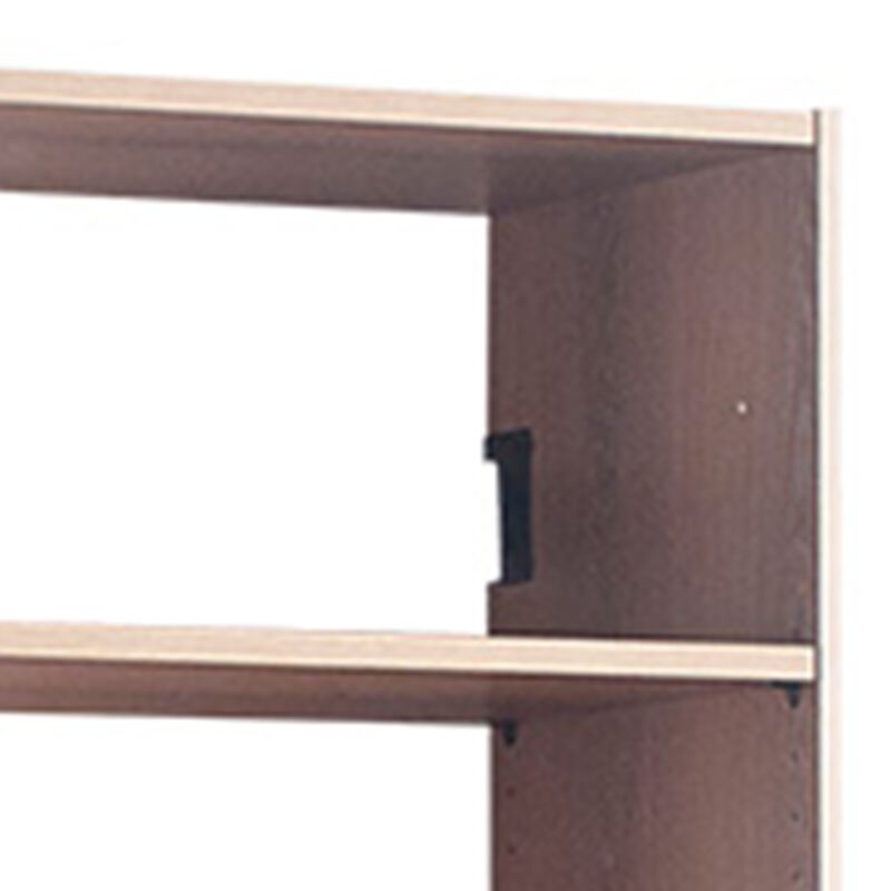 Vedz Wall Mount Adjustable Shelf, 4 Open Shelves, Oak Brown Melamine