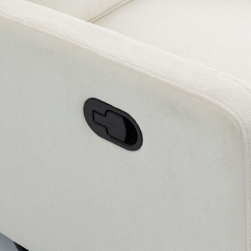 Short Plush Armchair Sofa Manual Button Recliner Chair image number 3