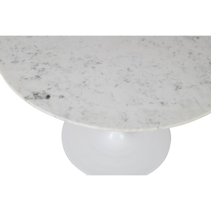 Jofran Rowan 54 Modern Luxury Pedestal Round Marble Dining Table
