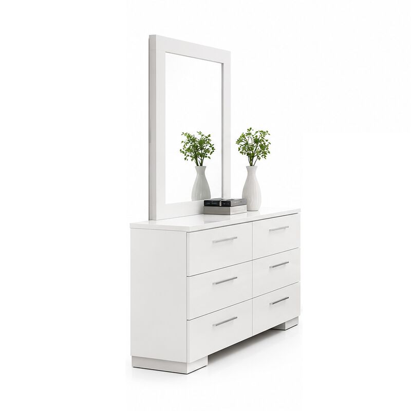 Estin 5pc Queen Bedroom Set, 2 Nightstands and Low Profile Bed, White image number 4