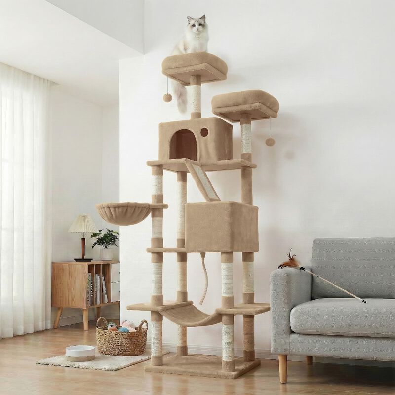 Large Cat Tree with Scratching Posts Hammock and Perches Indoor image number 6